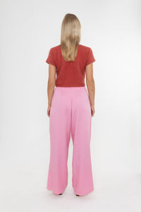 Ella Wide Leg Trousers in Pink