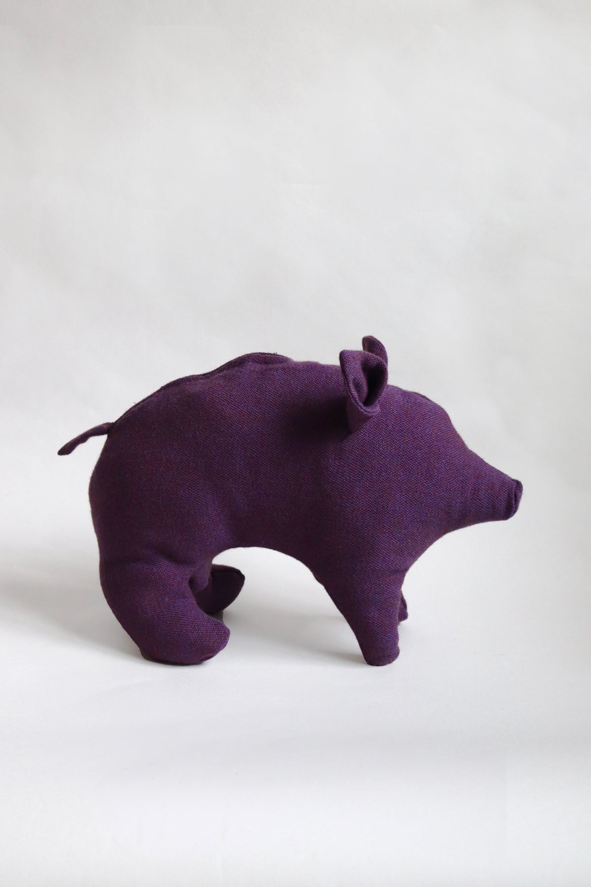 Pigling Pig Bag in Purple Wool