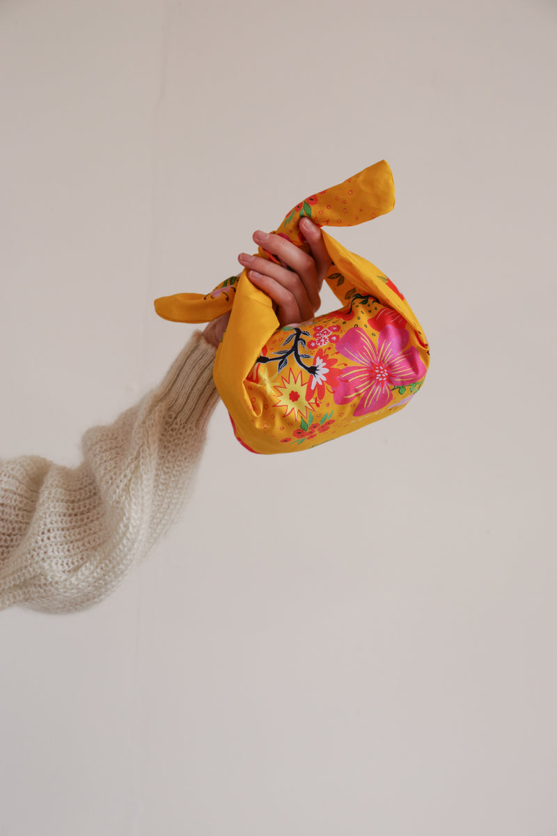 Deidei Sustainable Marie Bag in Yellow Floral print bamboo