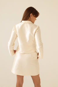 deidei two piece co ord ada blouse and noor mini skirt in champagne cream