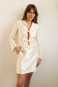 deidei two piece co ord ada blouse and noor mini skirt in champagne cream